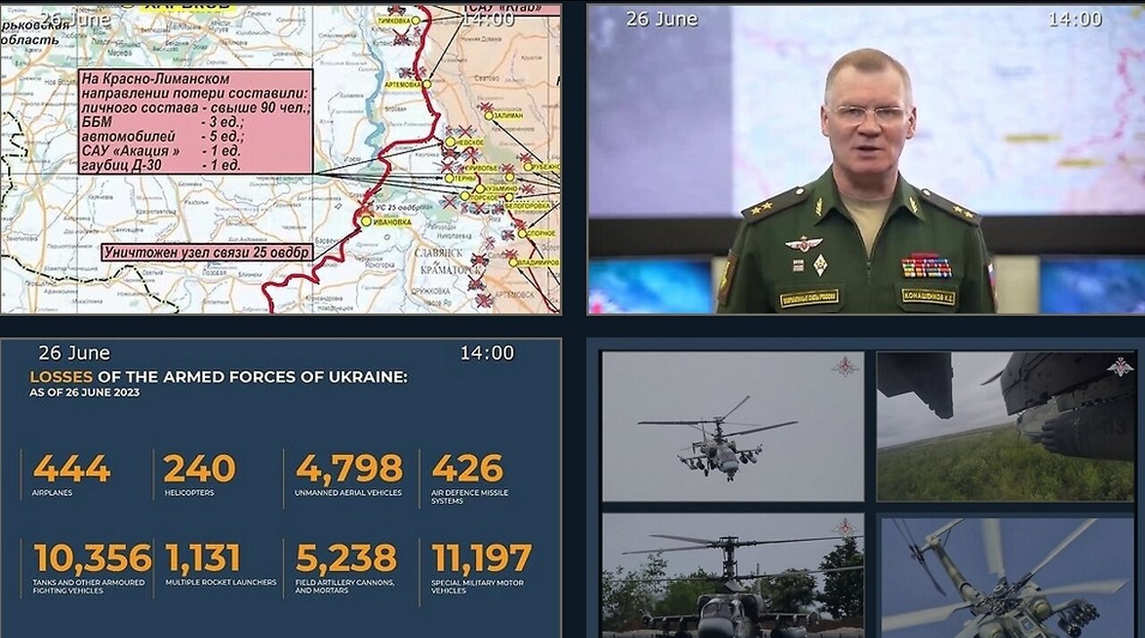 26.06.23 ⚡️Russian Defence Ministry report on the progress of the deNAZIficationMilitaryQperationZ