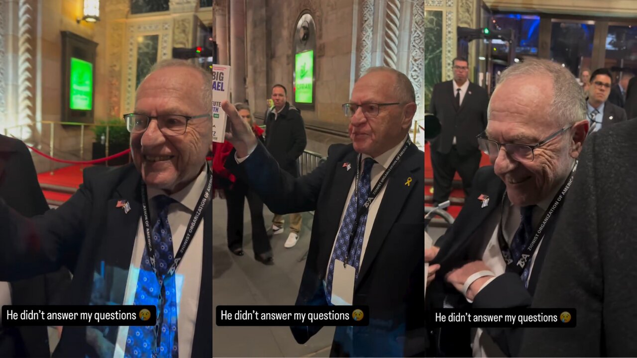 Man asks Alan Dershowitz “What Were You Doing on Epstein Island?”