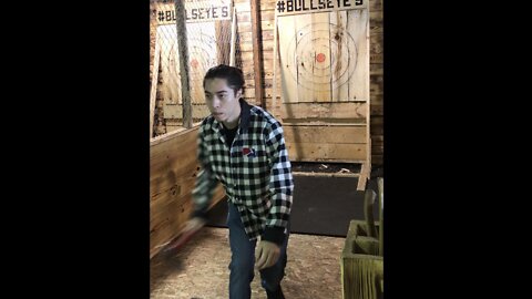 Behind the Back Axe Throwing Trick Shot