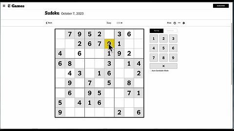 Sudoku 2023 10 07 easy