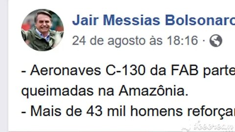 BOLSONARO: COMBATE A INCENDIOS NA AMAZONIA COM O AVIÃO C-130