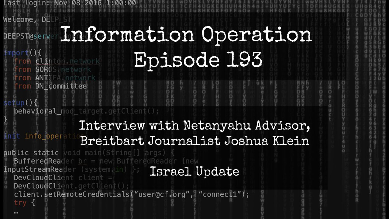 Information Operation with Josh Klein - Israel Update 10/31/23