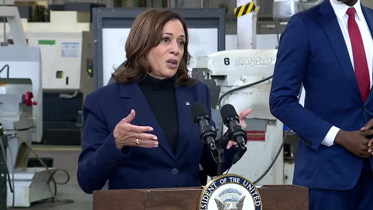 Vice President Kamala Harris stops in Detroit, Southfield ahead of midterms