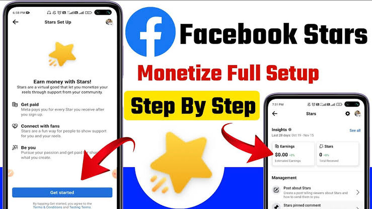 How to setup Stars Facebook monitize