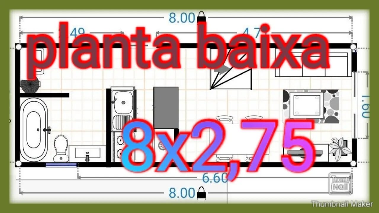 planta baixa 8x2,75