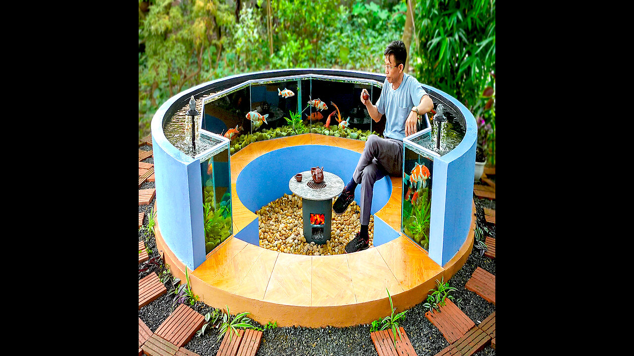 Best multi-function coffee table and aquarium idea for coffee shop