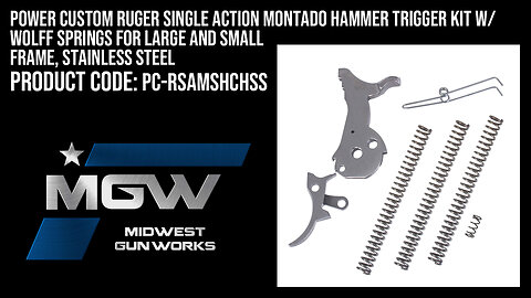 Power Custom Ruger SA Montado Hammer Trigger Kit w/ Wolff Springs, Lg/Sm Frame, SS - PC-RSAMSHCHSS