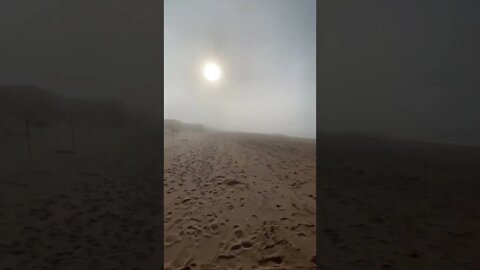 Fog surrounding on us on the beach