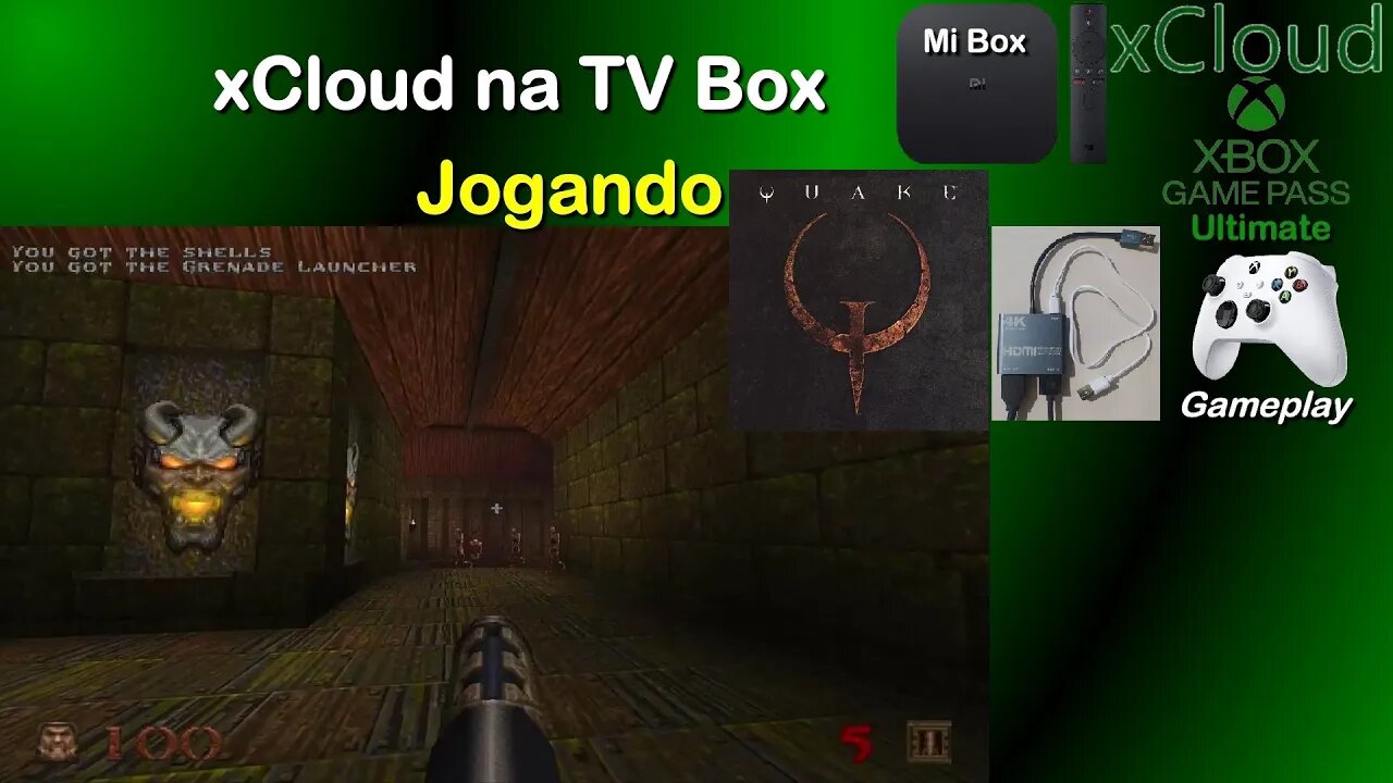 xCloud na TV Box, jogando Quake na Mi Box. Xbox Game Pass Ultimate.