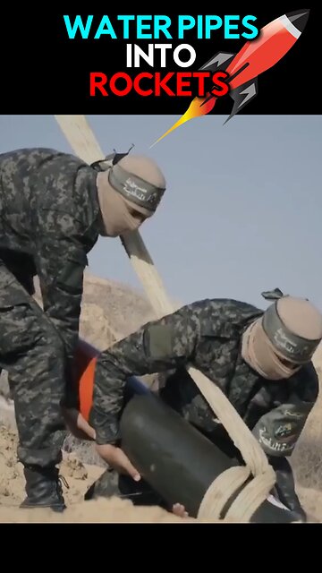 Hamas militants showed how they make rockets out of water pipes.