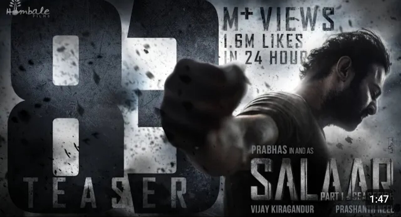 Salaar Teaser | Prabhas, Prashanth Neel, Prithviraj, Shruthi Haasan, Hombale Films, Vijay Kiragandur