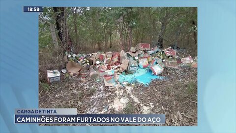 Carga de tinta: Caminhões foram furtados no Vale do Aço