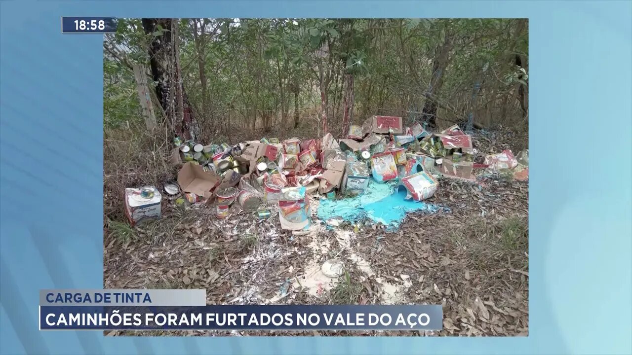 Carga de tinta: Caminhões foram furtados no Vale do Aço