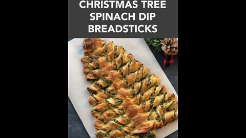 Christmas tree spinach dip breadsticks
