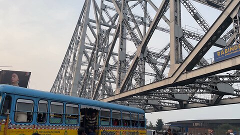 The giant Howrah Bridge