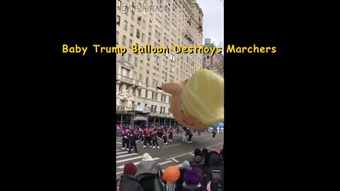 Baby Trump Balloon Destroys Marchers at Macy's Day Parade