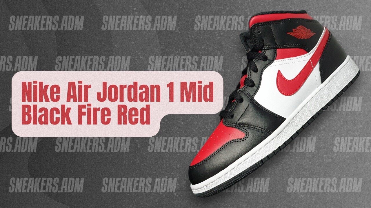 Nike Air Jordan 1 Mid Black Fire Red (GS) - 554725-079 - @SneakersADM