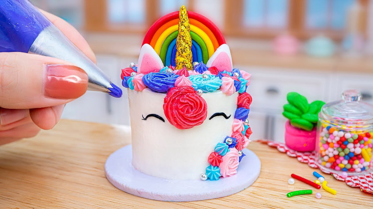 Satisfying Miniature Sweet Rainbow Unicorn Cake Decorating 🦄meo g Best Recipe 🦄