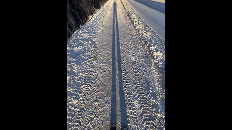 The shadow of a person at 11:19 a.m. in Anchorage, Alaska.