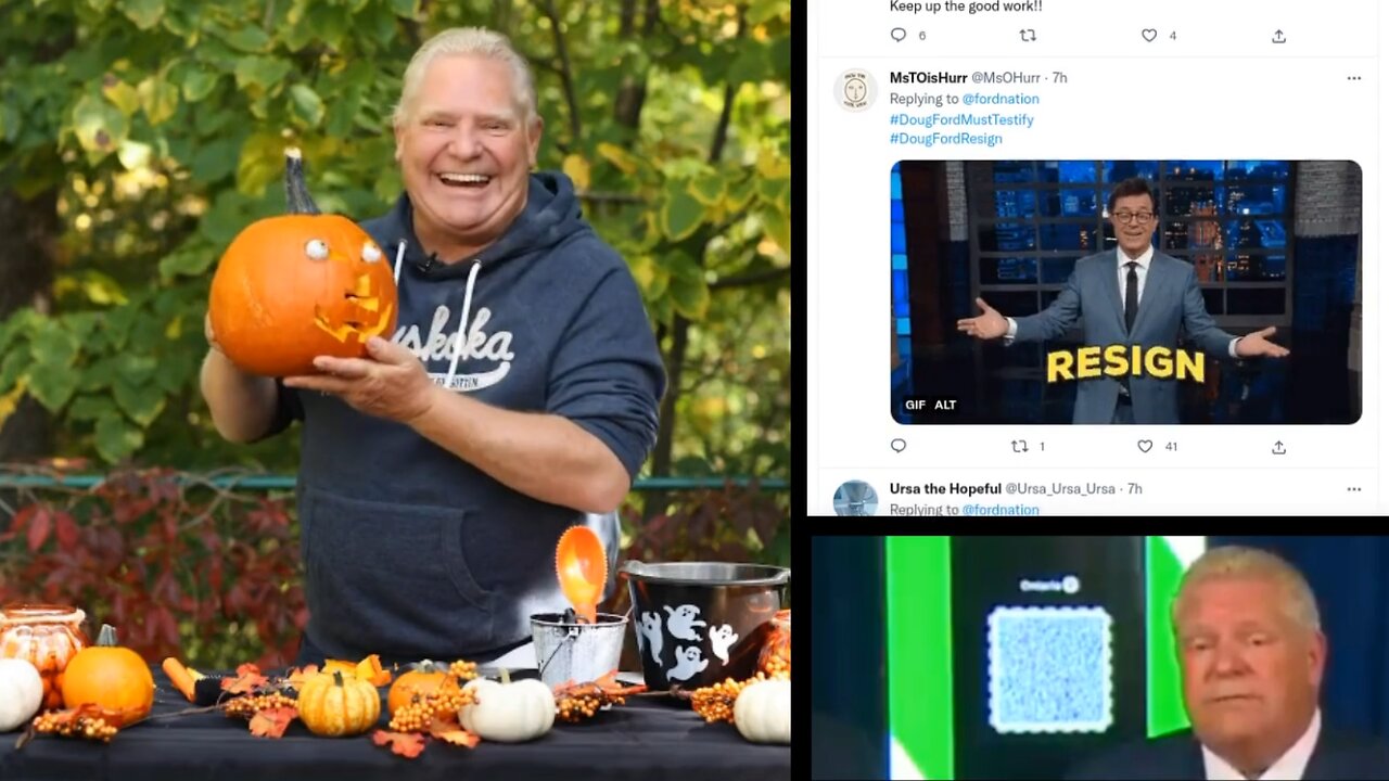 Doug Ford's Pumpkin Cringe - Twitter Snapshot