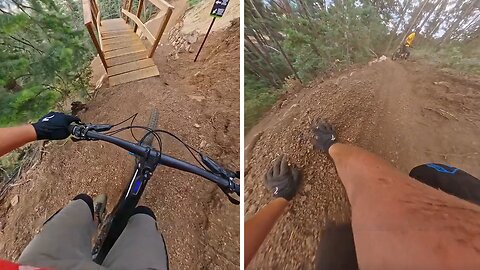 Mountain biker crashes on freshly built feature in the springs