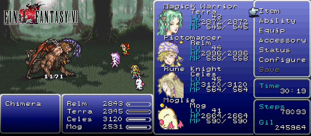 Action Extreme Gaming - Final Fantasy VI - My best Four Party Team Finnally Assembled!