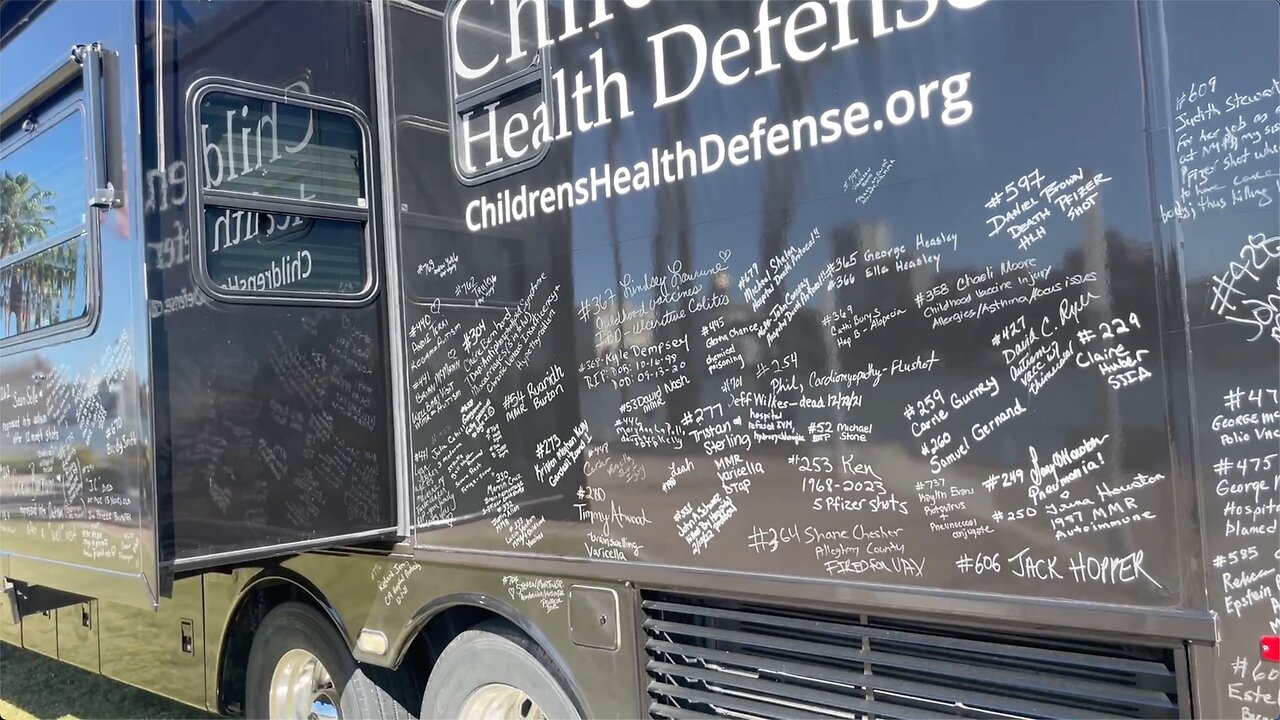 "The Vaxxed Bus" at Childrens Health Defense Nov 2023 event