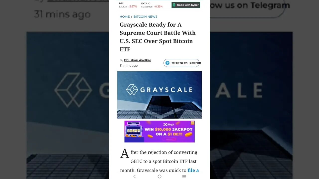 Grayscale Ready for A Supreme Court Battle With U.S. SEC Over Spot Bitcoin ETF #cryptomash