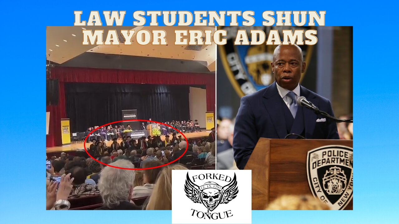 Law school students turn their backs on Mayor Eric Adams