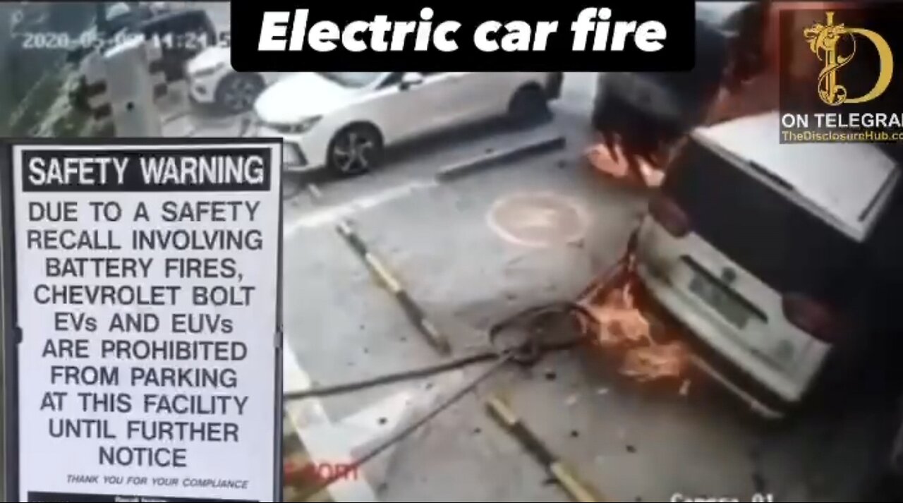 Fire fighter warns about electric vehicles catching fire.