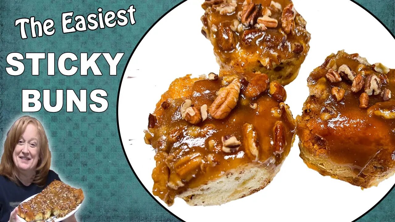 5 Ingredient STICKY BUNS using only canned Cinnamon Roll Dough