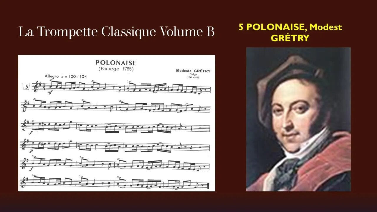 🎺🎺 La Trompette Classique Volume B - 05 (POLONAISE, Modest GRÉTRY)