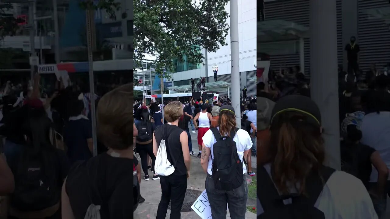 George Floyd protest 6/2/20 people on top of bus