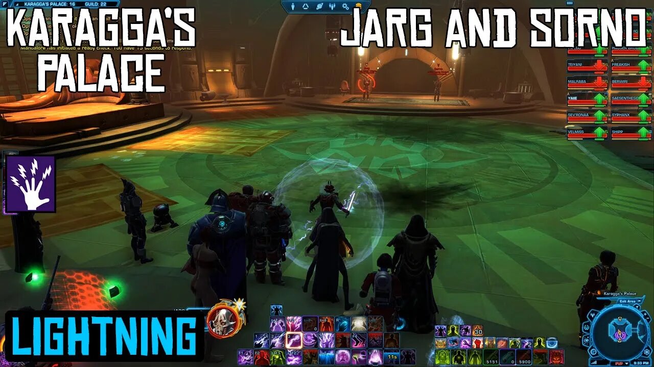 SWTOR Karagga's Palace 16 Player Operation - Jarg & Sorno With Lightning Sorcerer