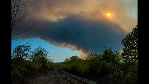 Giant Smoke Plume And 6.5 Earthquake