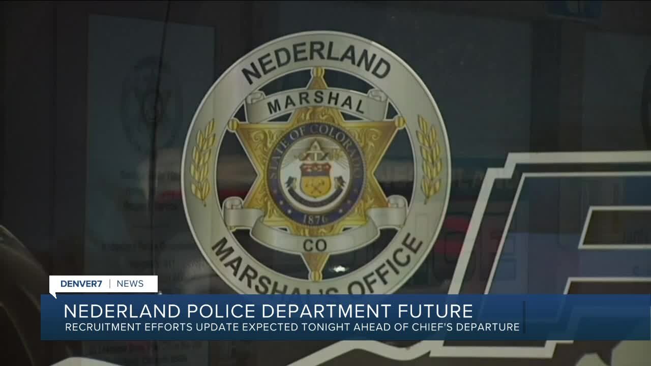 Update on Nederland Police Department's recruitment efforts expected ahead of chief's departure