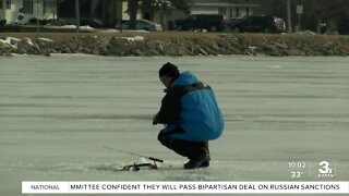 1st Annual Anchor Inn ice fishing tournament on Lake Manawa