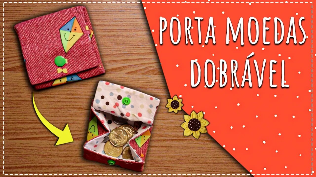 Porta moedas dobrável / Passo a passo