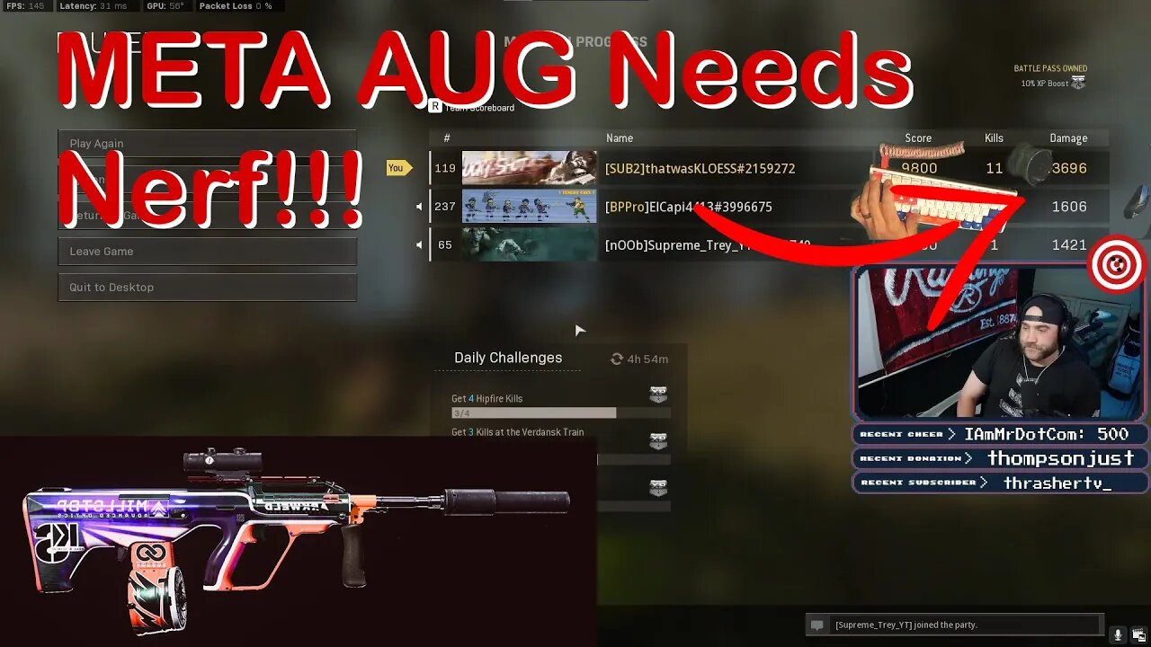 Using META AUG to Carry Teammates! AUG needs a Nerf! | Call of Duty: Cold War/Warzone #shorts