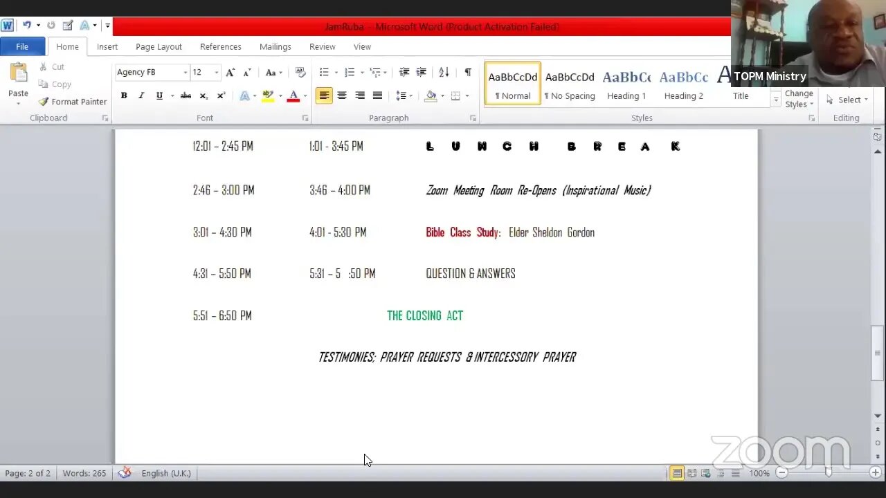 TOPM Ministry's Personal Meeting Room