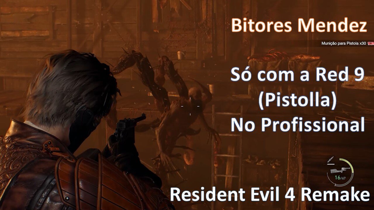 Matando o BITORES MENDEZ usando penas Red 9 (Pistolla) no PRO RE 4 Remake