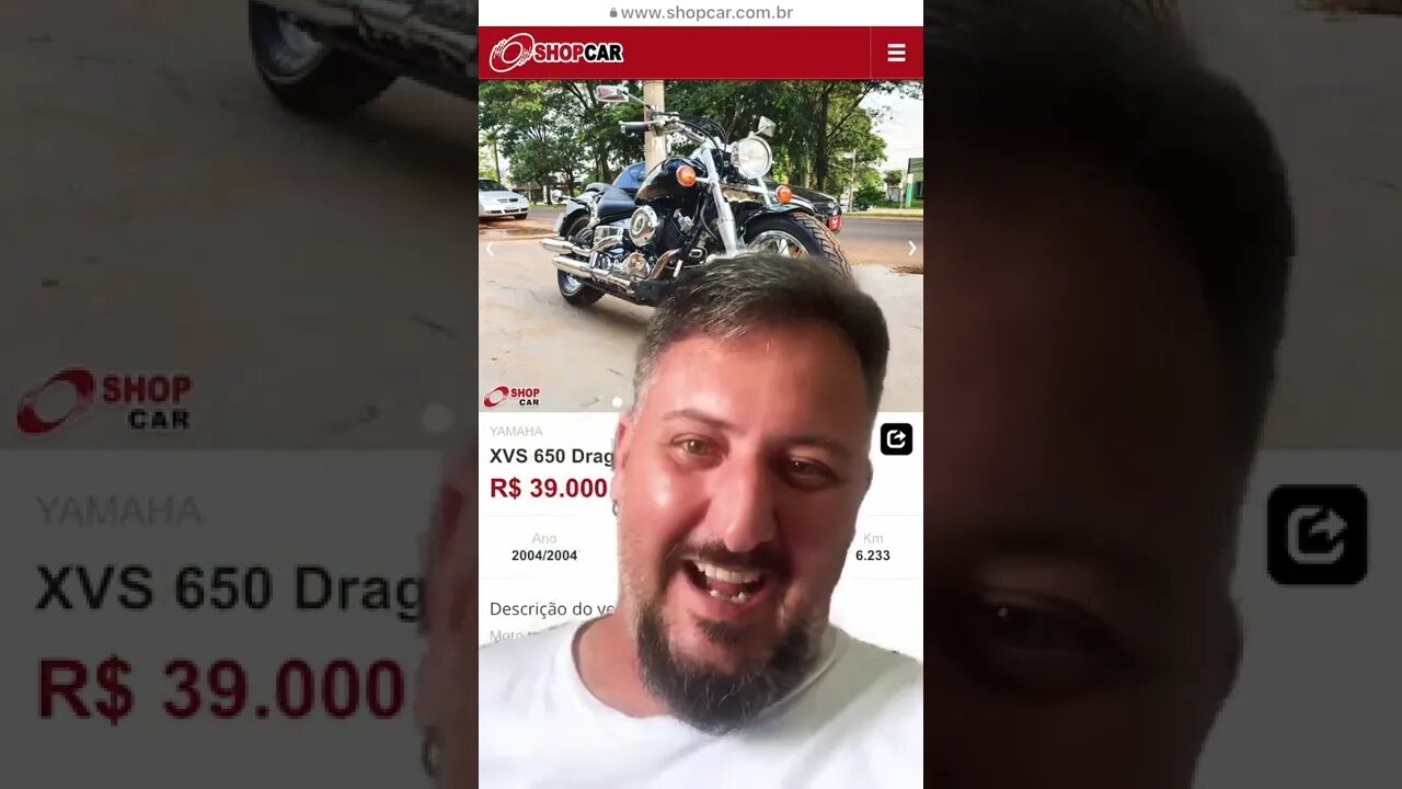 Poderia estar roubando, pedindo, incomodando, mas só quero vender a minha DRAGSTAR….