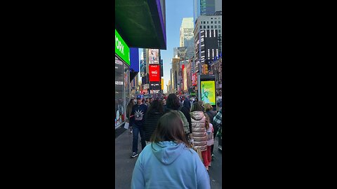 Busy day in time square in New York City