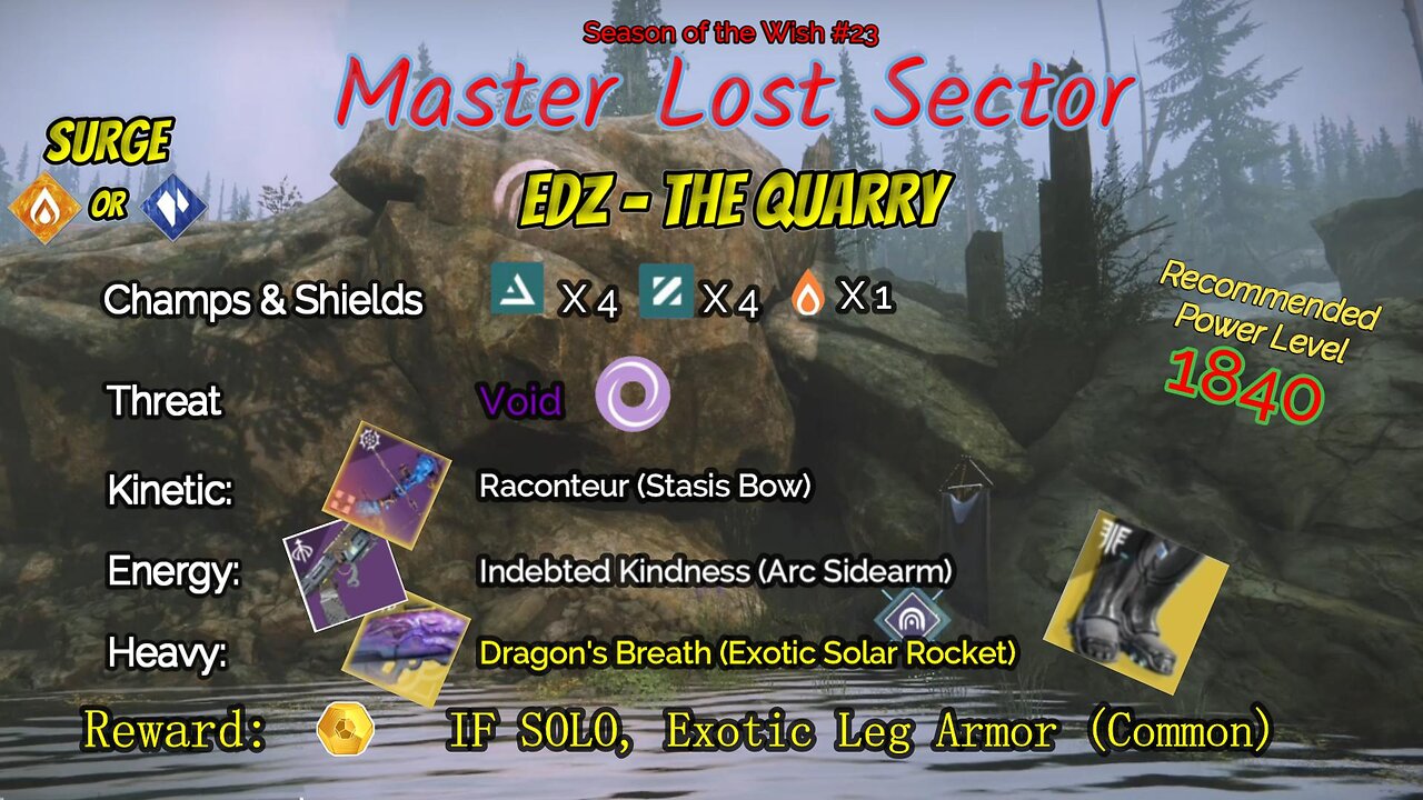 Destiny 2 Master Lost Sector: EDZ - The Quarry on my Arc Warlock 4-29-24