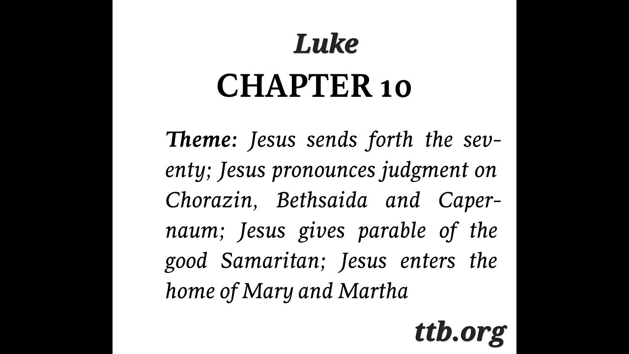 Luke Chapter 10 (Bible Study)