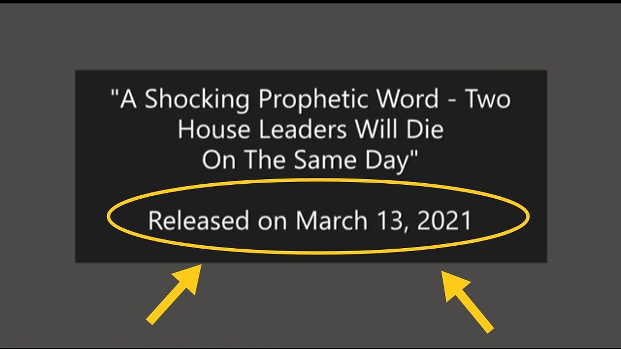 2021 prophesy: 2 prominent leaders in America's "House" will die on the same day