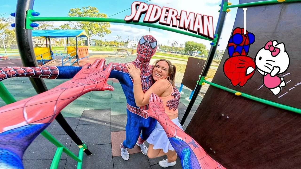 SPIDER-MAN TWINS CAN'T GET RID OF CRAZY GIRL IN LOVE ( Romantic ParkourPOV Funny).