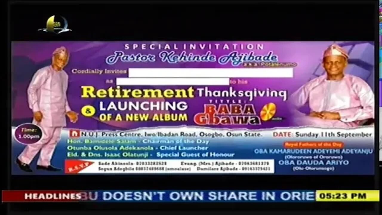 EVENING NEWS/ IROYIN IROLE on OSBC TV | 10th September, 2022