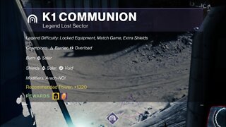 Destiny 2 Master Lost Sector: The Moon - K1 Logistics 1-19-22