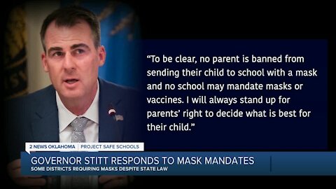 Governor Stitt Responds to M,ask Mandates